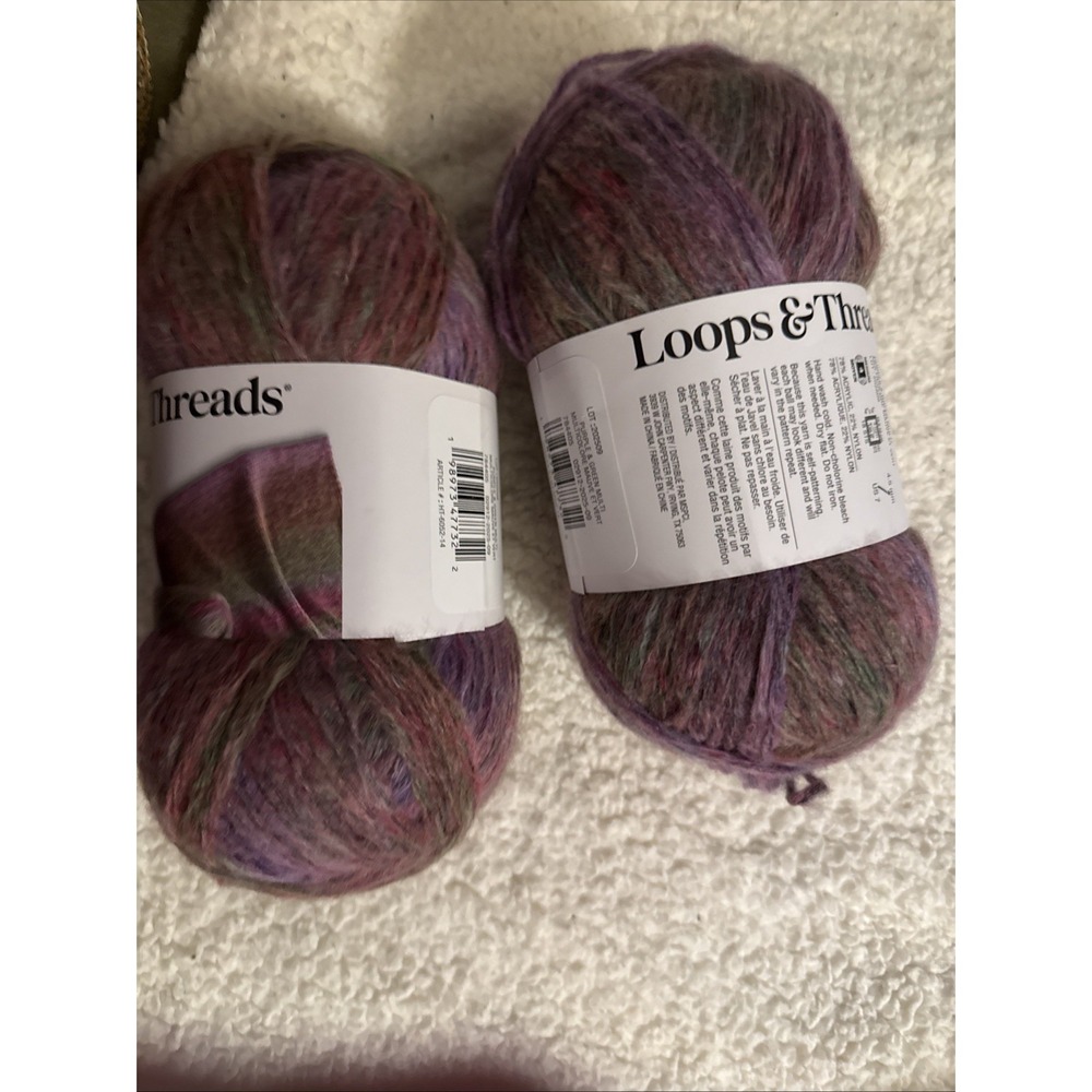 Skyscape™ Yarn by Loops & Threads® Purple & Green Multi Set Of Two - Picture 5 of 5